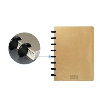 Fromthenon A5 Mushroom Hole Notebook Cover PP/PU Leather Disc-bound Loose Leaf Planner Shell Business Stationery Accessories 2