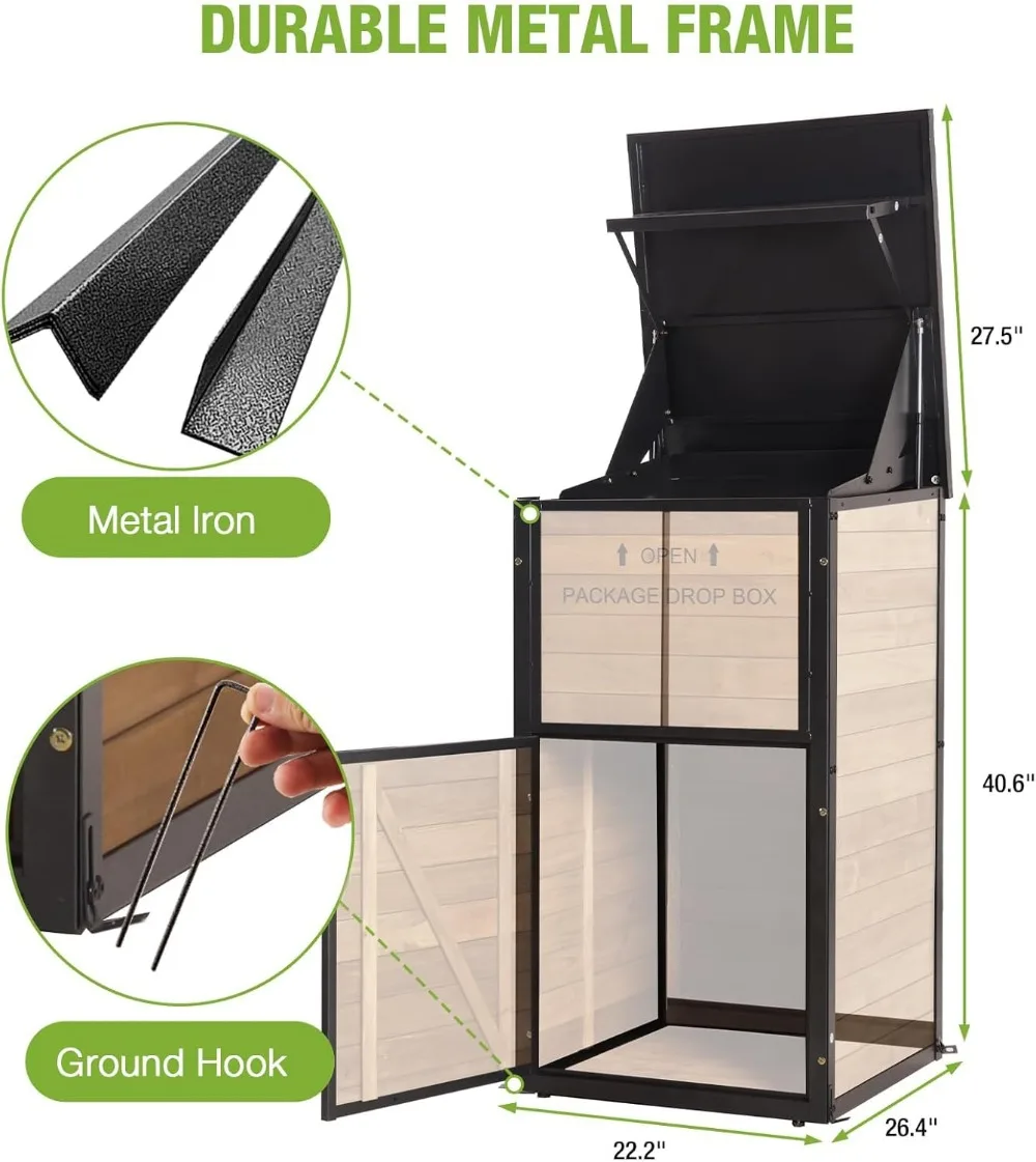 Outdoor Parcel Drop Box with Combination Lock, Weatherproof Anti-Theft Package Delivery Box for Porch Security