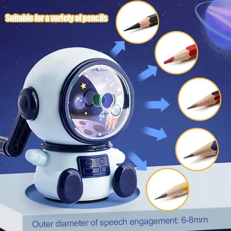 

Third Gear Adjustable Astronaut Pencil Sharpener Automatically Enters Lead Cute Cartoon Hand-cranked Mechanical Tool Office