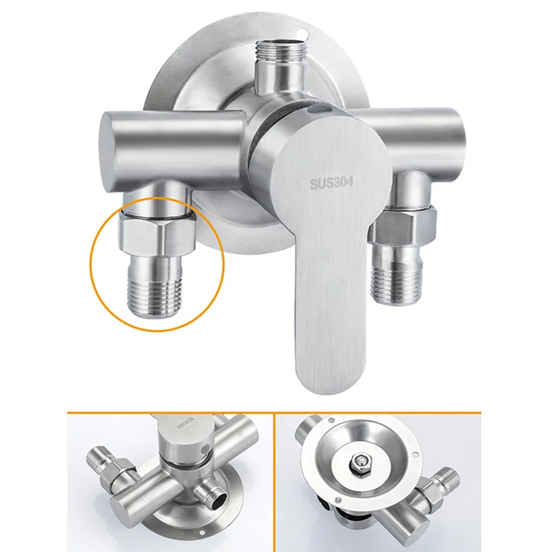 304 Stainless Steel Shower Faucet Mixer Valve Double Type Bathroom Shower Hot Cold Water Tap G1/2&rsquo; Bathtub Faucet bathtub faucet shower faucet water mixer