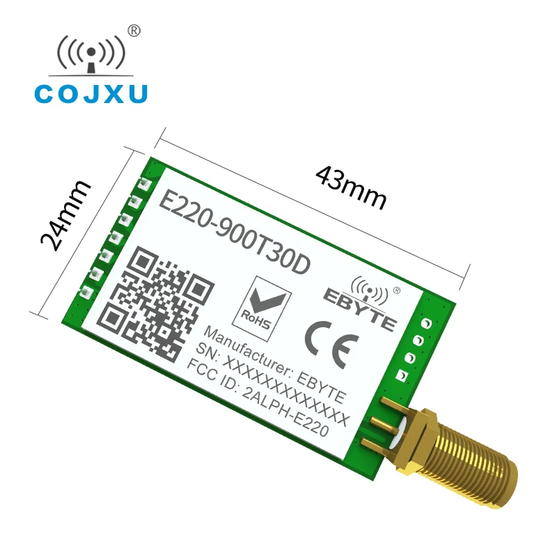 LoRa LLCC68 868MHz 915MHz Wireless Module 30dBm Long Range10km RSSI cojxu E220-900T30D SMA-K UART Transmitter Receiver SEMTECH wireless module