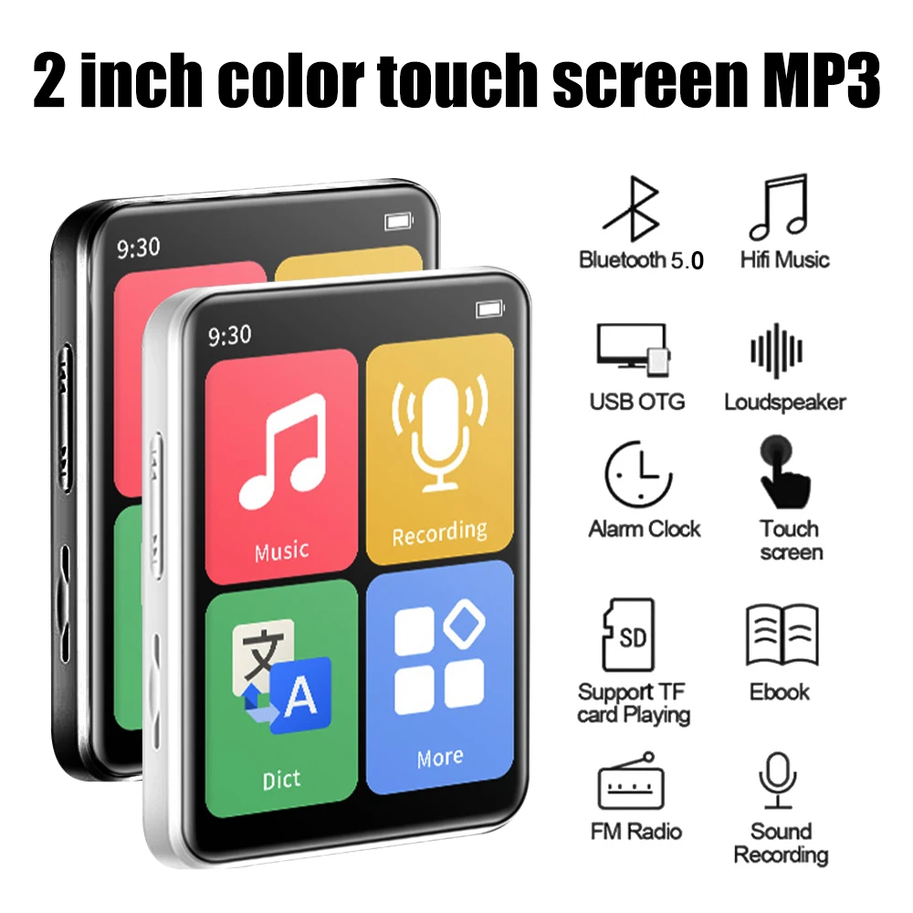 64GB MP3 Player Bluetooth 5.0, Oilsky Kinder MP3-Player Mit Kopfhörer, 2,8" Touchscreen