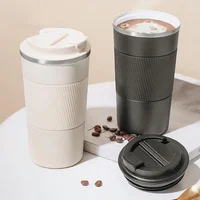 380/510ml Coffee Thermos Mug Anti-scald Portable Water Cup Stainless Steel 304 Coffee Cup Anti-slip Leakproof Car Cups 3