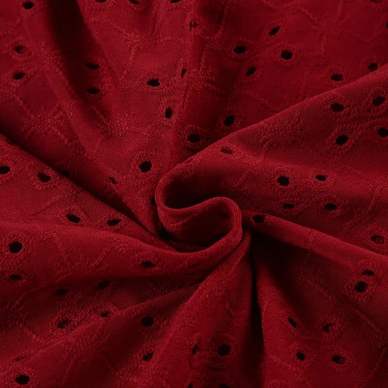 Blusas exquisitas con cuello en V, espalda descubierta y sin mangas con encaje rojo navideño para mujer