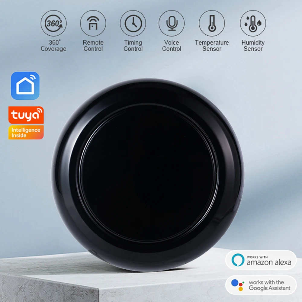 

Tuya WiFi Infrared Remote Controller with Temperature and Humidity Sensor APP Remotely Control Compatible with Alexa Google Home