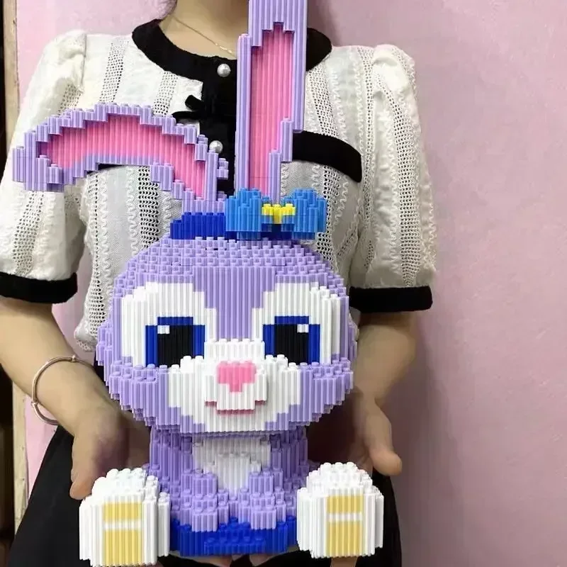 귀여운 토끼 빌딩 블록 장난감, 작은 입자 벽돌, DIY 어린이 조립 장난감, 3D 모델 장식, 어린이 선물