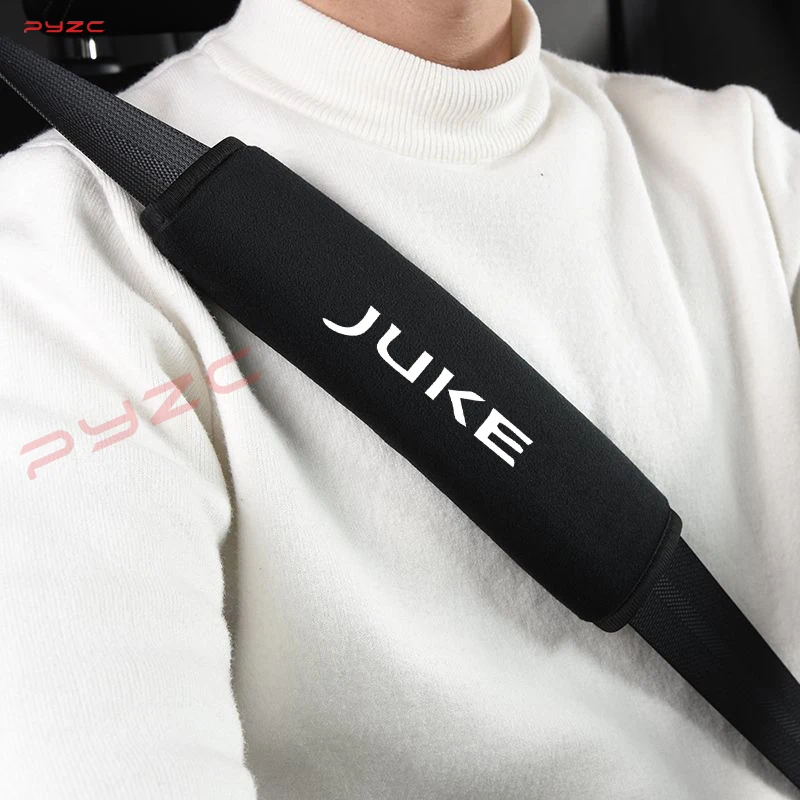 Car Suede Carbon Fibre Safety Belt Cover Shoulder Protection Shoulder Protective Pad For Nissan Juke F15 F16 Auto Accessories