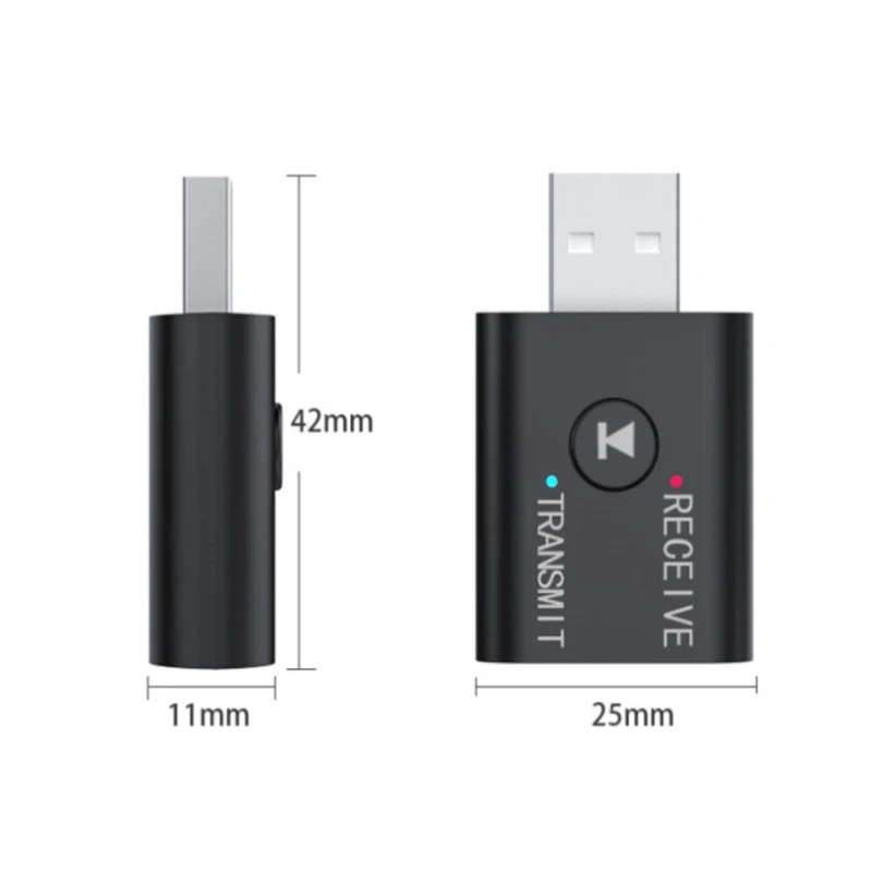 Adattatore Bluetooth wireless USB 2 in 1, trasmettitore Bluetooth 5.0 per computer, TV, laptop, altoparlante, auricolare, ricevitore Bluetooth._voghion.com