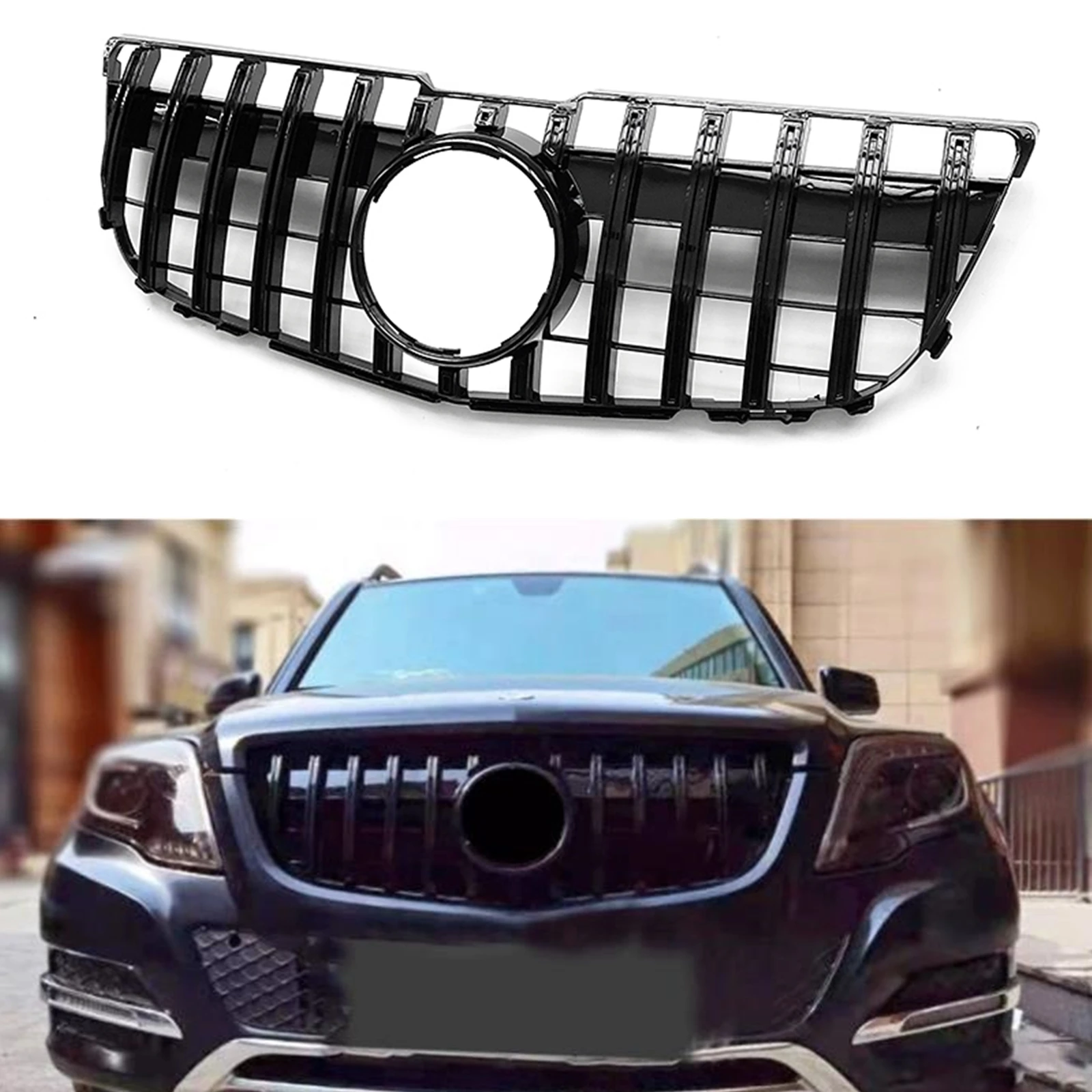Front Grille Upper Bumper Hood Mesh Grills Grid For Mercedes Benz GLK
