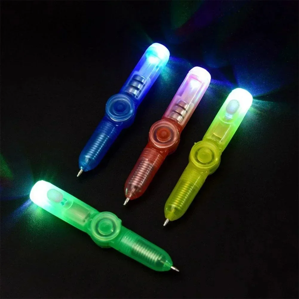 Novelty Rotating Spinner Toy Pen Led Luminous Gyro Pen Office Stress Relief Toys For Kids Students Creative Stationary Gel Pen 5