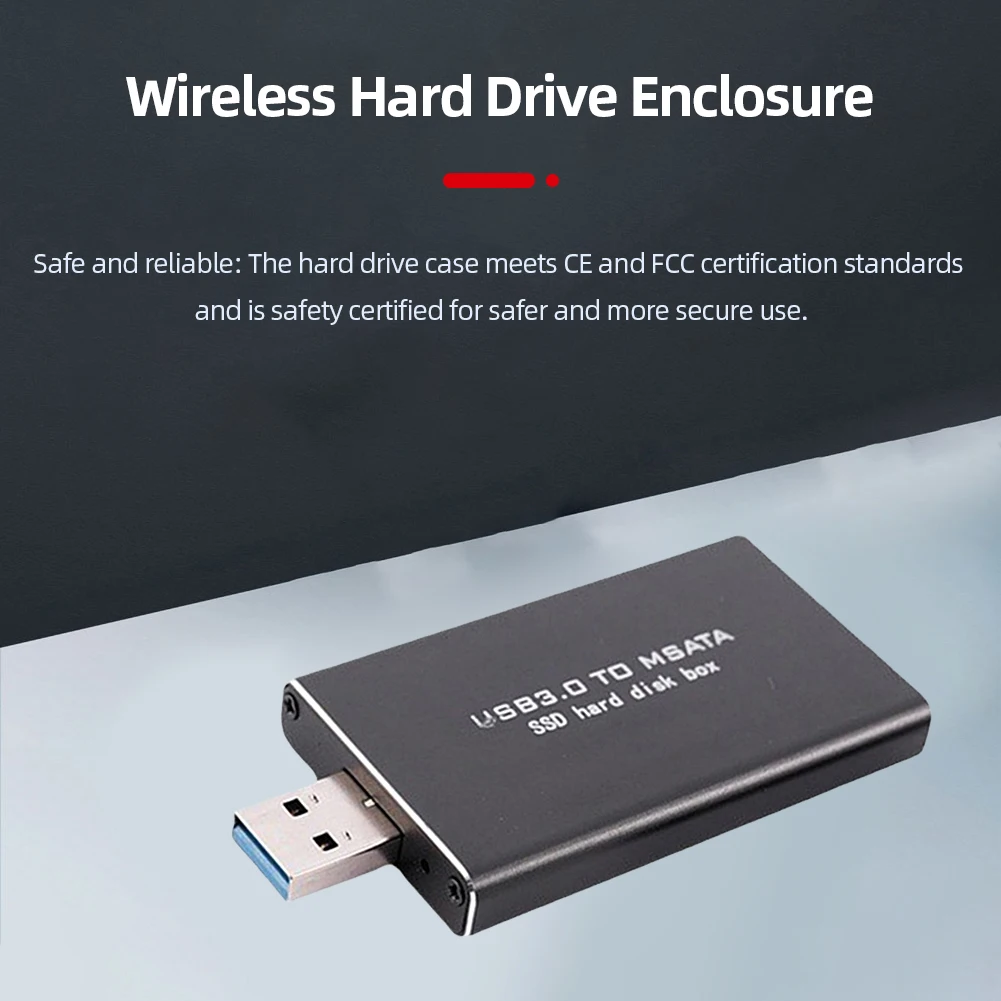 미니 SSD MSATA-USB 3.0 하드 드라이브 케이스 6Gbps SSD 변환기 어댑터 인클로저 무선 30*30/50 MSATA SSD용