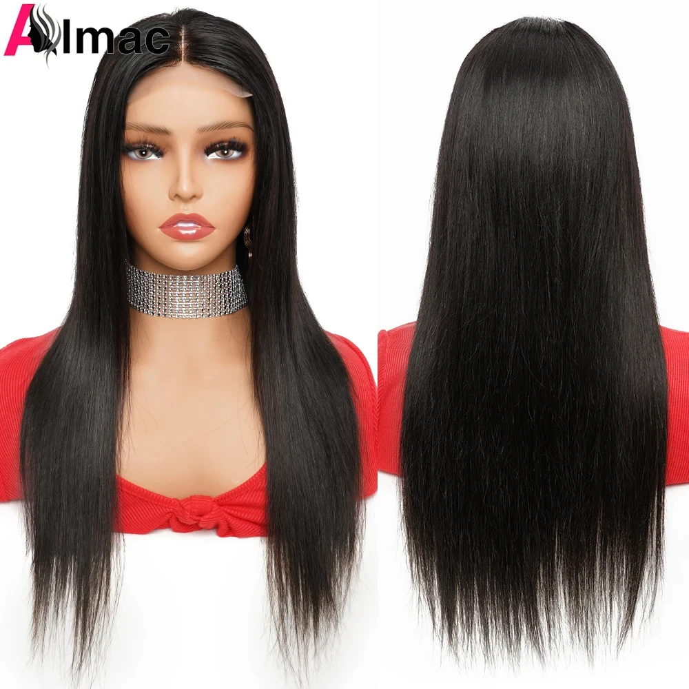 Human Hair Wigs 180% 13x4 Bone Straight Lace Front Wig Indian Remy Transparent Lace Frontal Wig Human Hair Wigs 4x4 Closure Pre-Plucked