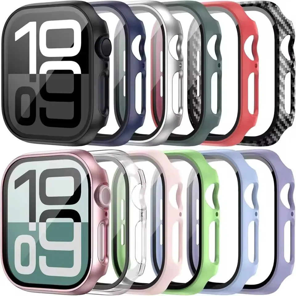 Premium Tempered Glass & Protective Case for Apple Watch - Screen Protector Cover