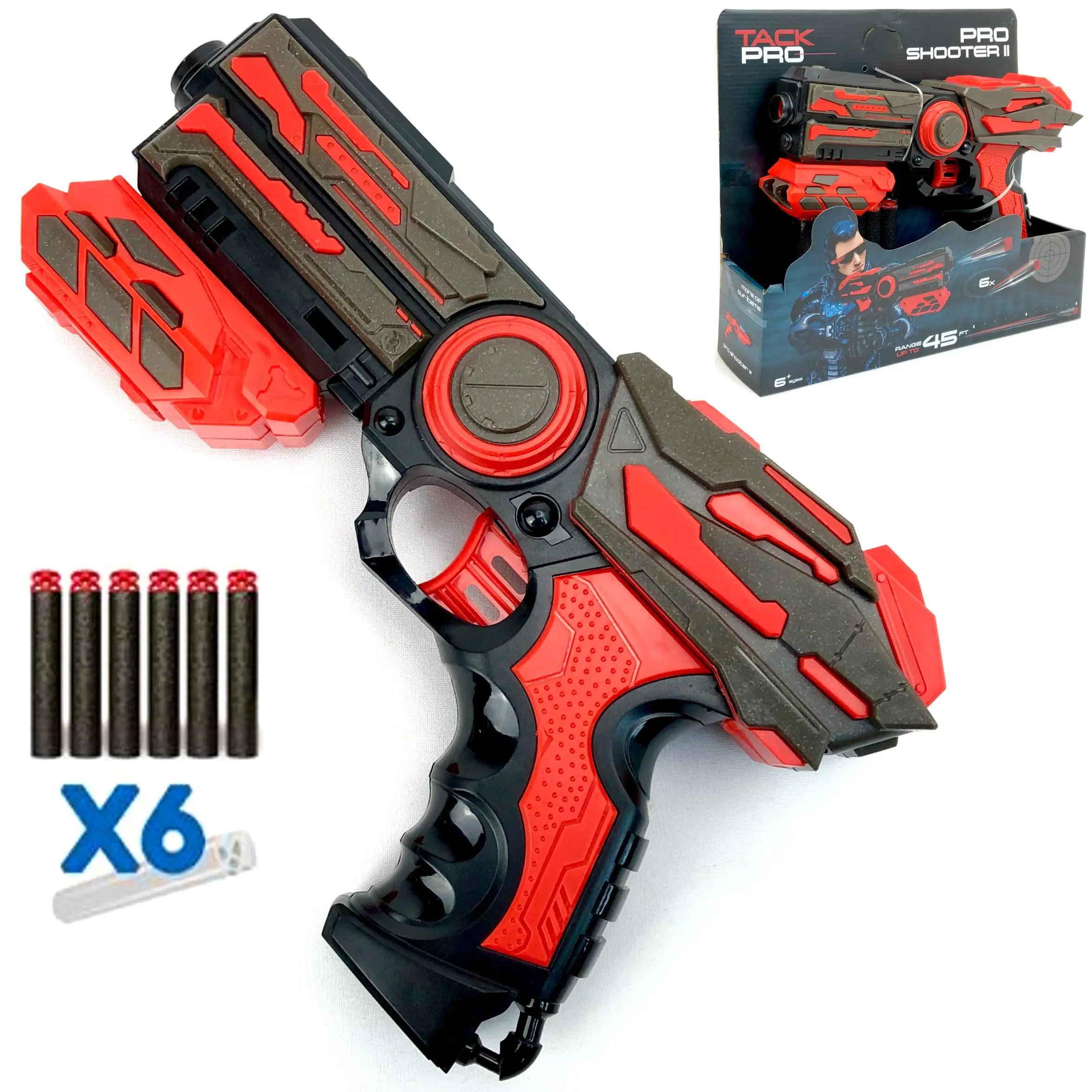 Бластер Pro Shooter II с мягкими пулями пистолет патронами детское оружие 22х14х5 см |