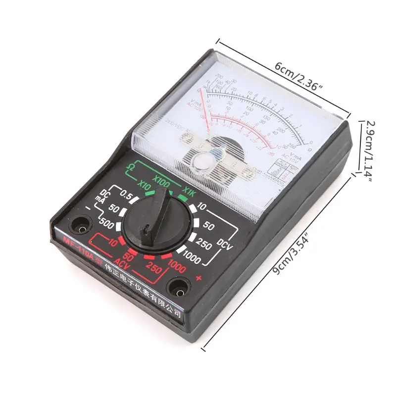 

Voltmeter Ammeter Resistance Meter Analog Multimeter Tool 1000V 250mA for
