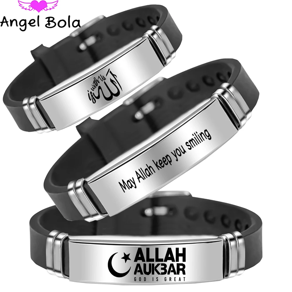 MuslimAllahStainlessSteelSiliceneBraceletforWomenMenIslamLetterCanAdjustSizeJewelry-AliExpress36