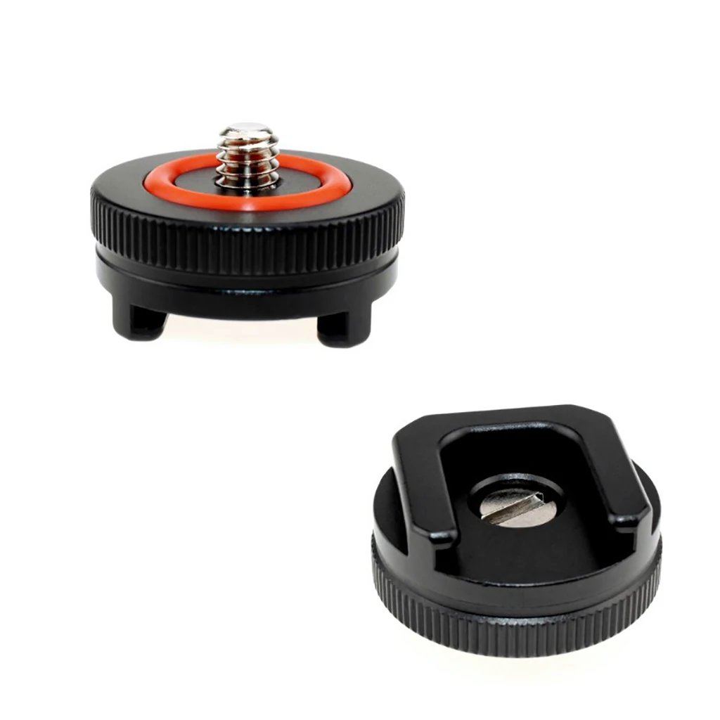 Hot Cold Shoe Mount Adapter with 1/4" Mounting Screw for DSLR Camera Cage Rig Video Flash Light Mic Quick Release Plate