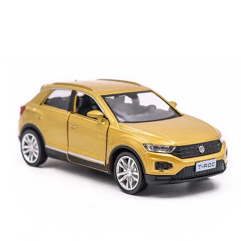 1:36 Volkswagen T-Roc Suv Modello In Lega Macchinina 11.6Cm Diecast Tirare Indietro Collezione In Metallo Giocattoli Per Bambini Regalo F344