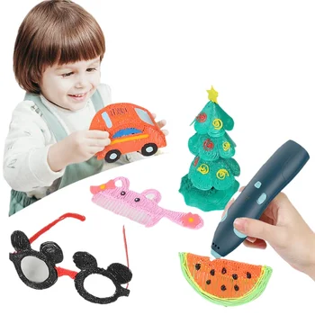 Penna da stampa 3D per bambini Giocattoli educativi da disegno fai-da-te Filamento PLA incluso Wireless e facile da usare Ideale per il compleanno dei bambini