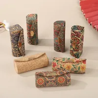 Portable With Mirror Lipstick Case Floral Mini Lipstick Box Chinese Style Cosmetic Case 2