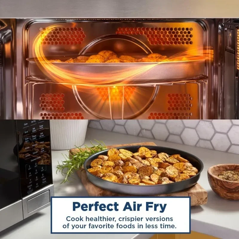 GE 1.0 Cu Ft Microwave Oven with Air Fryer, Broiler & Convection - 1050W, Stainless Steel 5