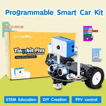 Microbit Smart AI Robot Car Kit per la programmazione dello stelo educazione progetti di apprendimento elettronico fai da te supporta il telecomando Video dell'app