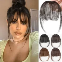 Faux Air frange cheveux Extension à clips cheveux synthétiques fausse frange naturel faux postiche femmes pince en frange outils de coiffure 1