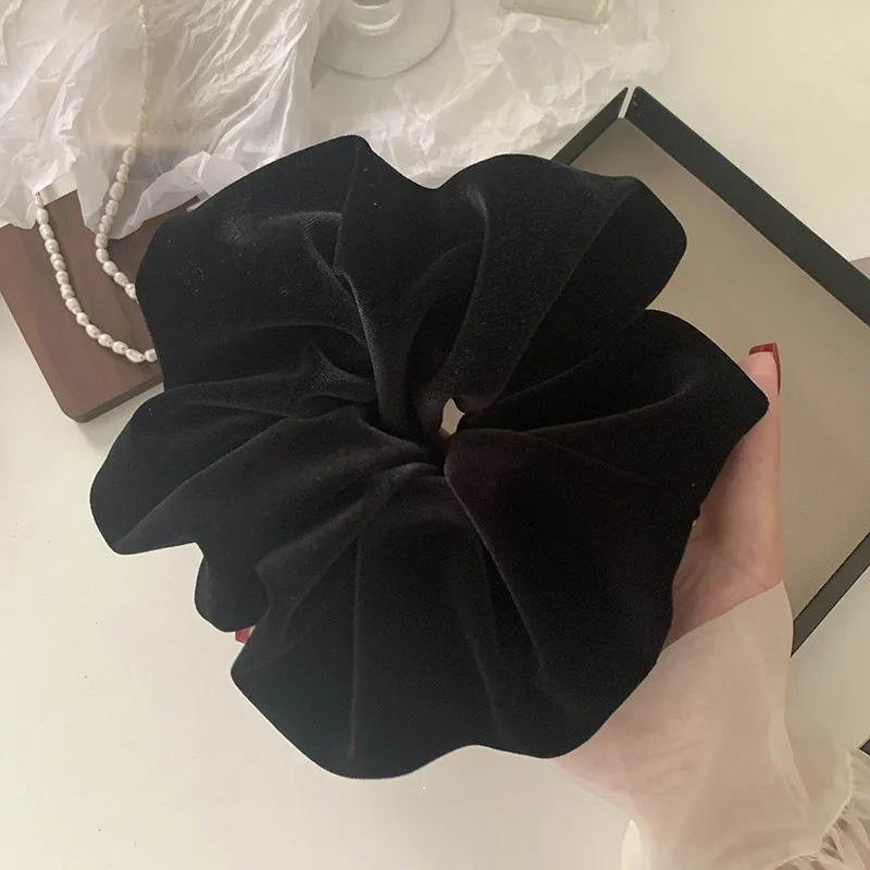 Super großer, übergroßer, großer Scrunchie für elegante Damen, High-End-XXL-Scrunch-Halter für Frauen, Pferdeschwanz, flauschige Samt-Haargummis – Detail 6