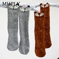 1 Pair Unisex Lovely Cute Cartoon Fox Kids baby Socks Knee Girl Boy Baby Toddler Socks animal infant Soft Cotton Socks Leg Warm 5