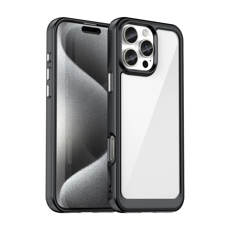 Hybrid Shockproof Transparent Armor Phone Case with Hard PC Bumper