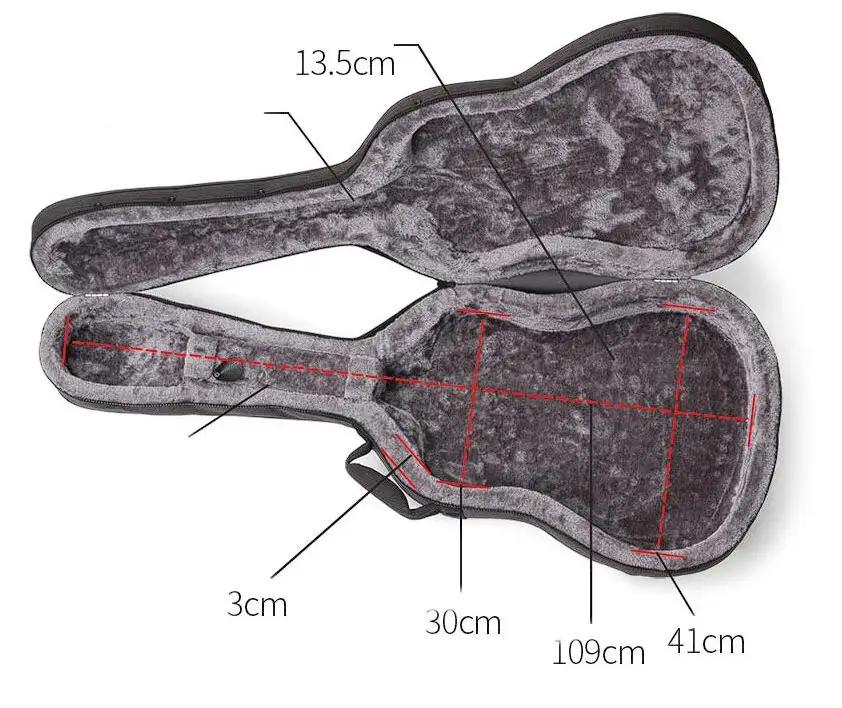 40/41 Inch Acoustic Folk Guitar Bag Backpack Double Straps Oxford Waterproof Guitar Hard Carry Case Gig Bag Cover