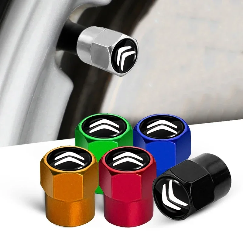 

4pcs Car Wheel Tire Valve Core Cap Car Logo Styling For Citroen C1 C3 C4 C5 C6 2CV VTS Picasso Cross Cactus RD3 C4L DS3 DS4 DS5