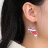 EUEAVAN Drip Oil Costa Rica Map Earrings For Women Stainless Steel Costa Rica Flag Pendant Charm Fashion Party Jewelry Gifts 1