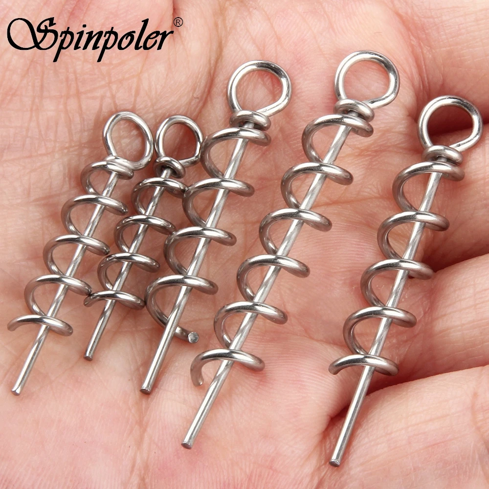 Spinpoler Stainless Steel Spring Lock Pin Fishing Corkscrew Fixed Latch  Needle Rigging Soft Baits Stingers Bass Pike Trout Perch - AliExpress