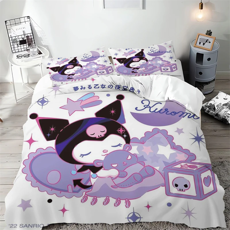 Description Picture 3 of itemKuromi Duvet Cover Multi-piece Set for Children and Adults Gifts Single Double Bed Multi-size Room Decoration Bedding Set
