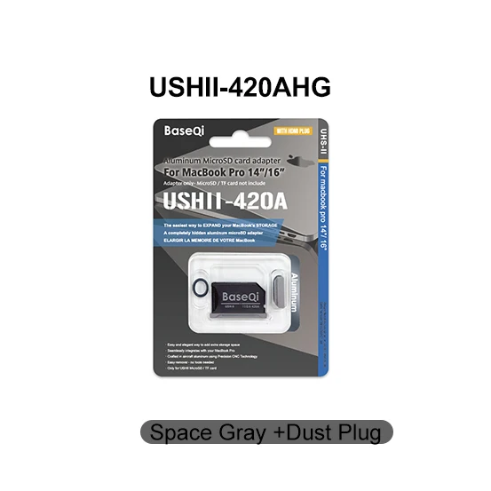 Baseqi-MacBook Pro用のマイクロカードアダプター,最大隠し,Macbook