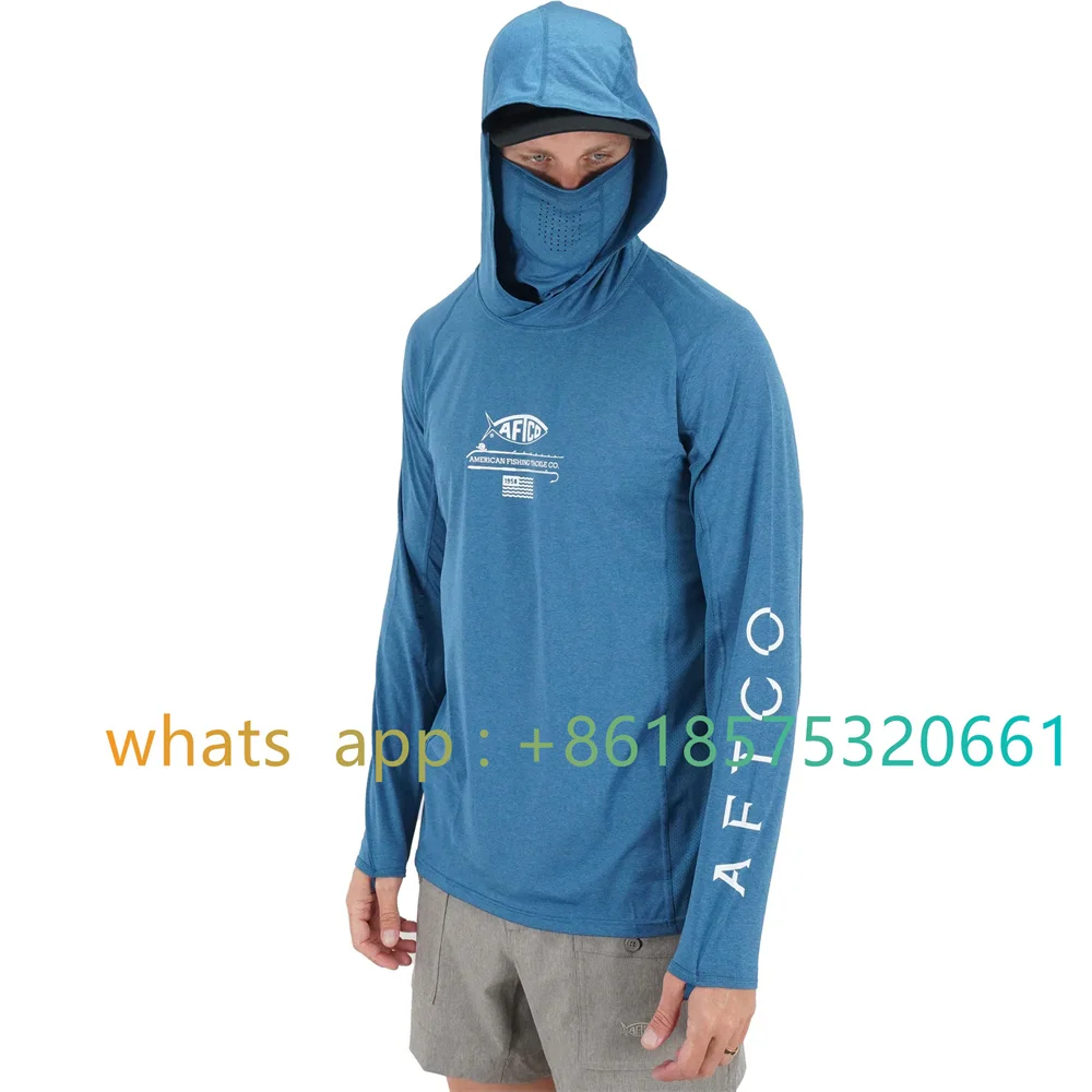 BASSDASH UPF 50+ Men's Long Sleeve Fishing Shirt with Mask UV Neck Gaiter  Hoodie Ash Grey at  Men's Clothing store