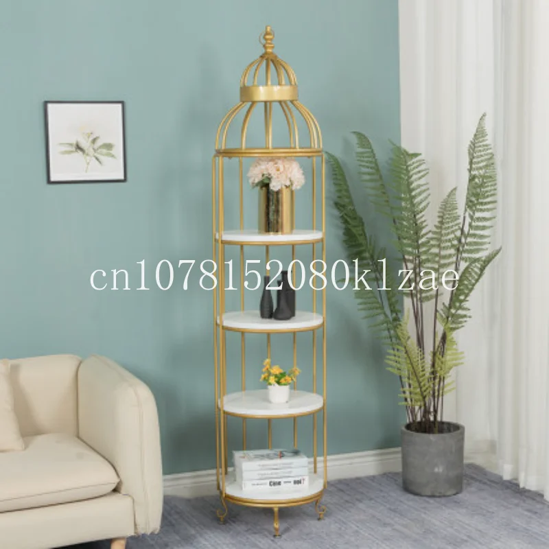 

Rack Floor-standing Multi-layer Bird Cage Rack Bookshelf Ornament Decoration for Home Furniture Nordic Wrought Iron Birdcage