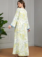 فساتين طويلة إسلامية على شكل حرف v على شكل حرف a للنساء أنيقة غير رسمية بأكمام طويلة عبايات مغربية إسلامية سعودية جلابية 3516 5