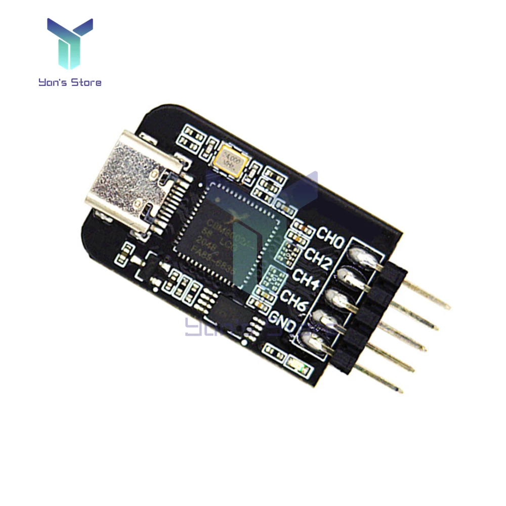 8 Channel Mini Logic Analyzer Type-C Interface MCU ARM FPGA Debugging Tool 16-24Mhz Sampling Logic Analyzer Support Windows/Mac 4