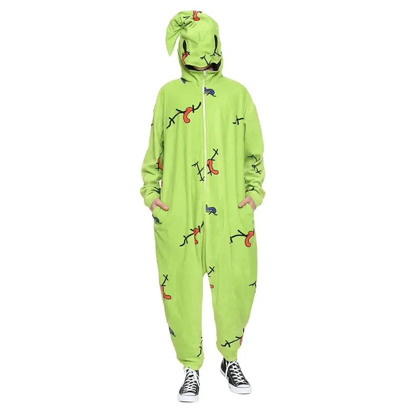 Men's Nightgown Halloween Cosplay Costumes Jumpsuit Onesies Long Sleeve Lingerie Homewear Fluffy Pajamas Loungewear Cartoon