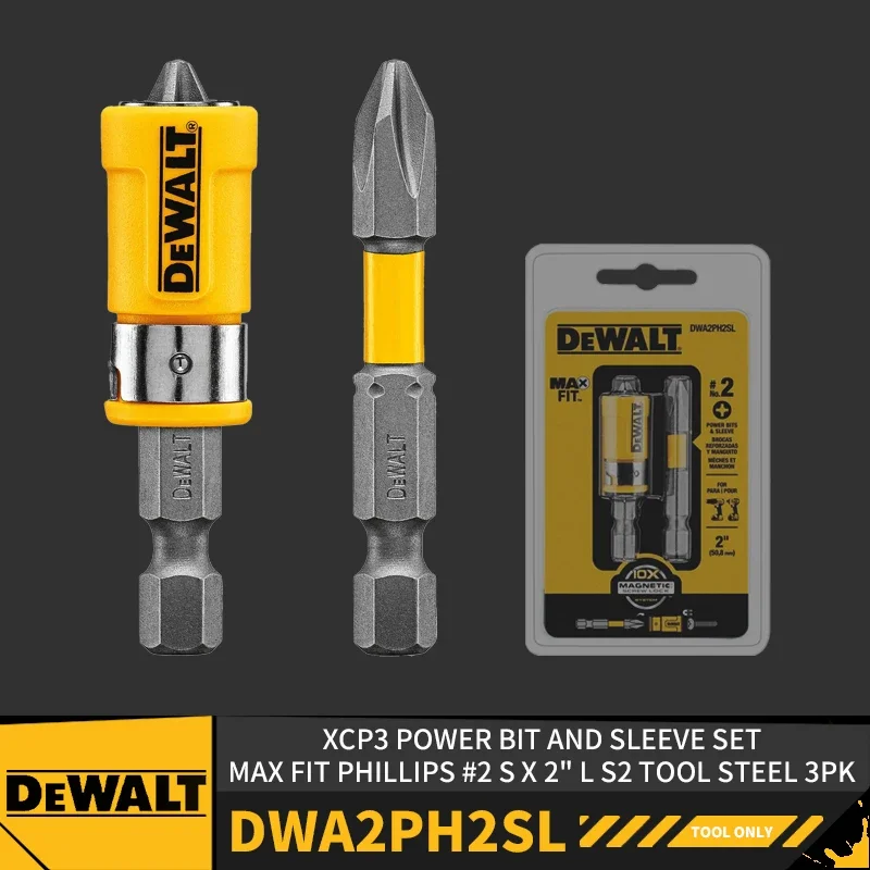 Набор бит и втулок DEWALT DWA2PH2SL XCP3, максимальная посадка, Phillips #2 S X 2 