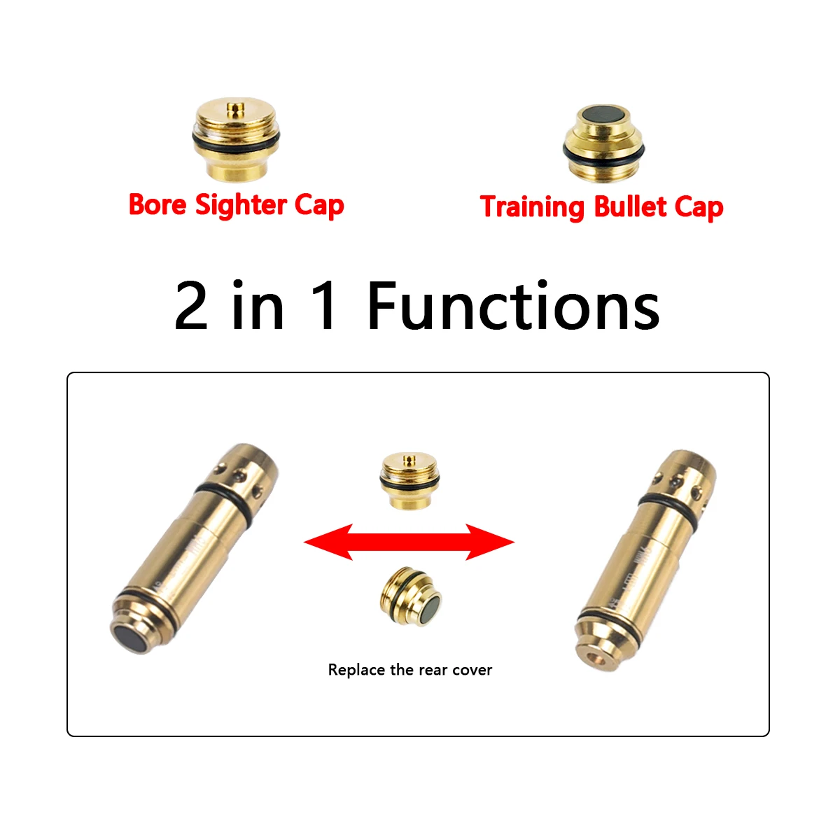 Laser Bore Sight Laser Sight Dry Fire Laser Trainer 2 in 1 9x19mm Laser Training Bore Sight 9mm 380ACP 40S&W 223Rem Laser Training Bullet Dry Fire Trainer Cartridge