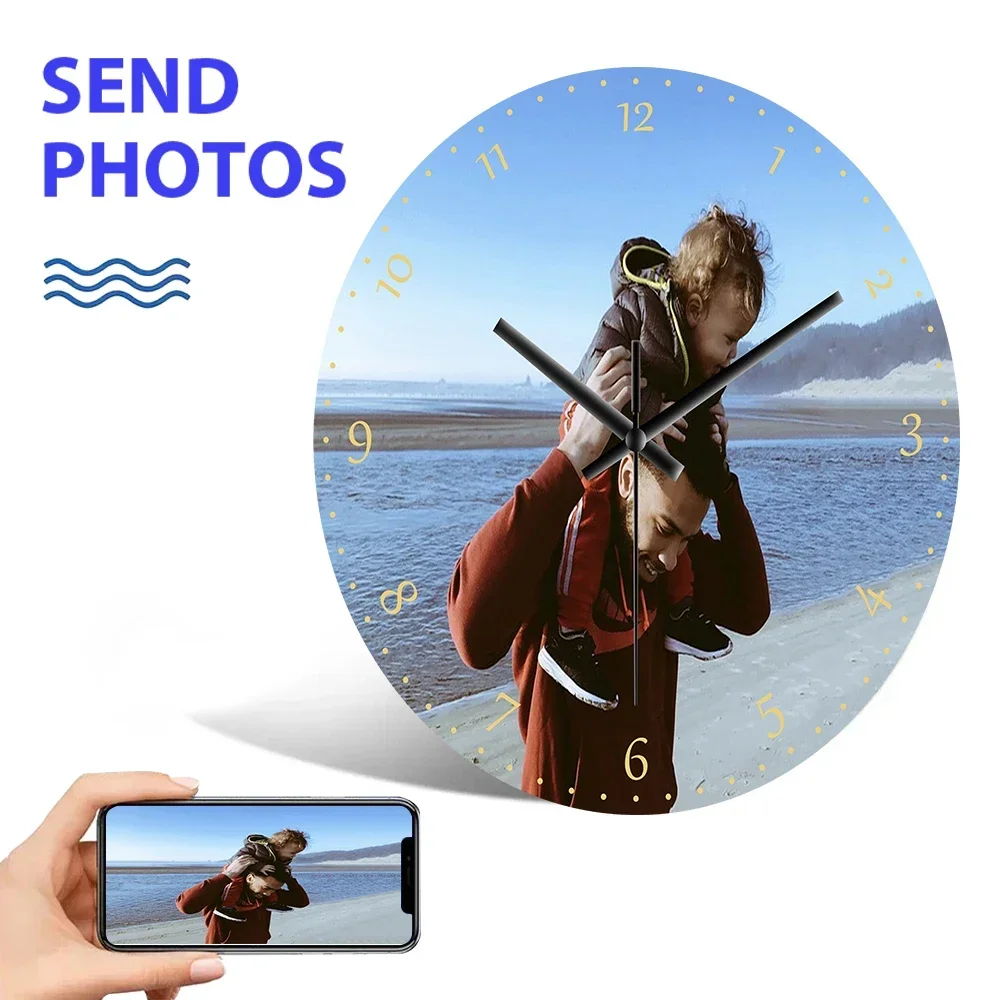 

Personalized Wall Clock Quiet Quartz Home Clock Custom Photos Wedding Corporate LOGO Baby Art Photos Family Portraits FASHION