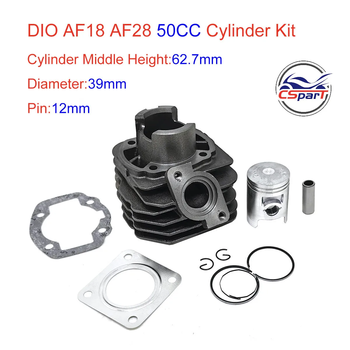 

39 мм Комплект прокладок поршневого кольца цилиндра DIO AF17 AF18 AF24 AF17 AF28 50CC Запчасти для скутера