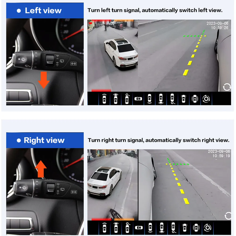 360 Panoramic Camera 360 Degree Camera Car AHD 3.5D AI 360 Degree Surround View System 1080P 4K Night Vision 4 CH Car DVR For BMW