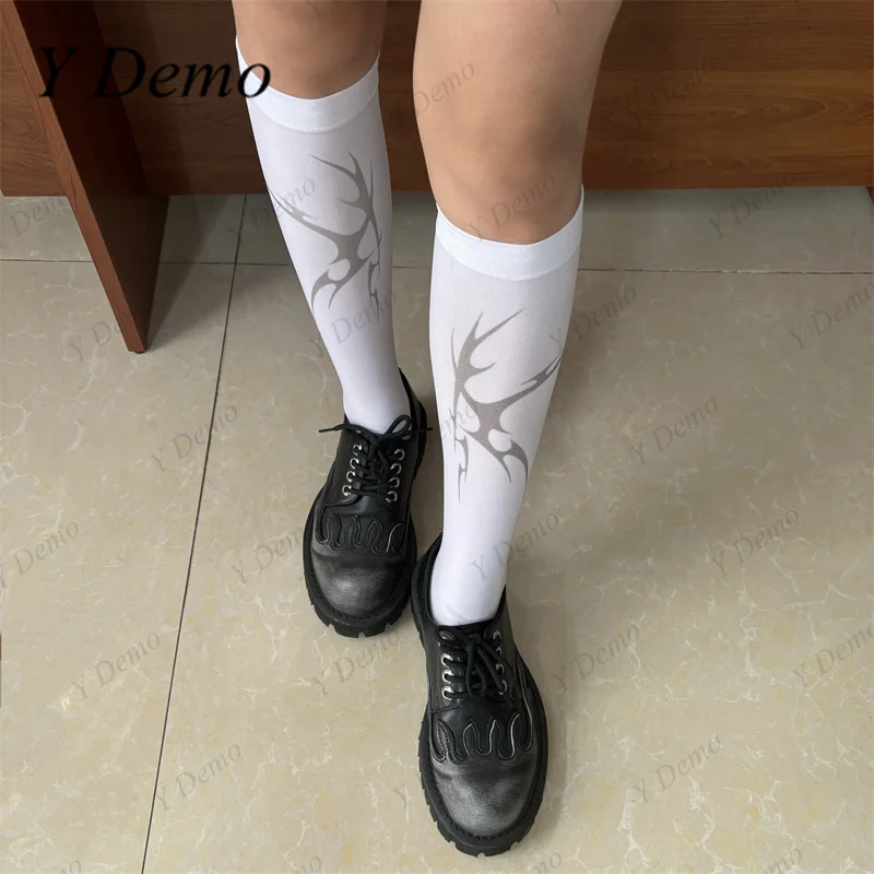 Y Demo Techwear Thorns Printing Summer Thin Middle Tube Socks Women Slim Y2k White Stockings 42 S6b06824da2514e89b6a61fc744536552c