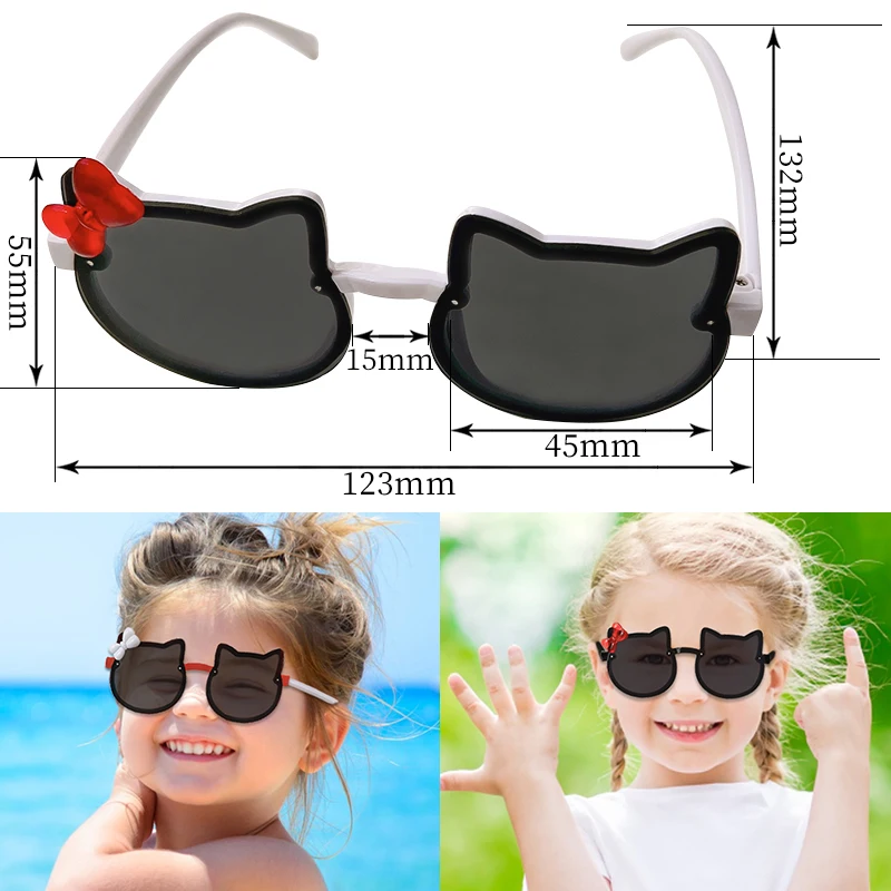 Children Cute Animal Cartoon Vintage Rimless Polarized Sunglasses