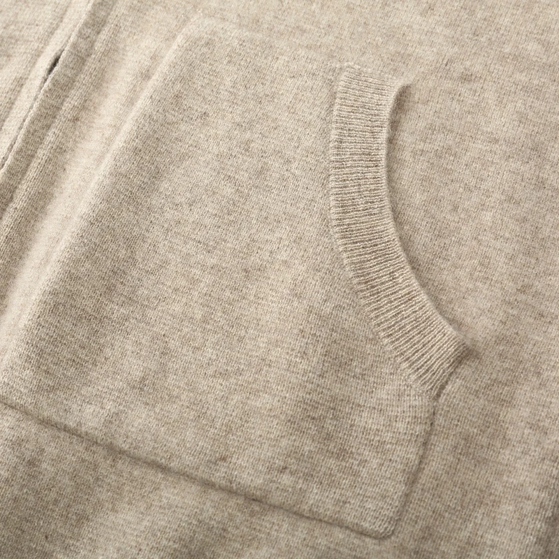 Autumn winter new 100% merino wool thick coat men's shirt semi-high neck knitted zipper cardigan leisure business shirt warm top 5