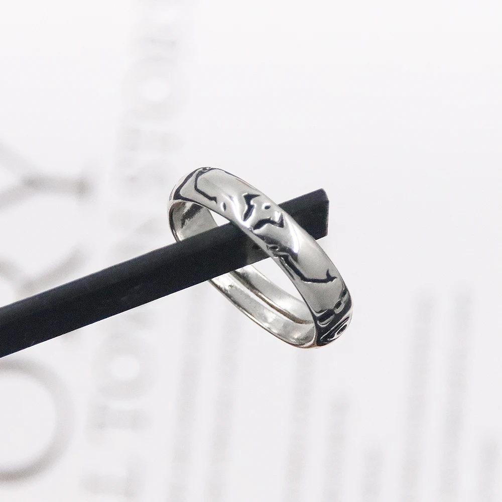 Anime Ryomen Sukuna Rings Silver Color Adjustable Unisex Ring Cosplay Props Jewelry For Men Women Christmas Gift 4